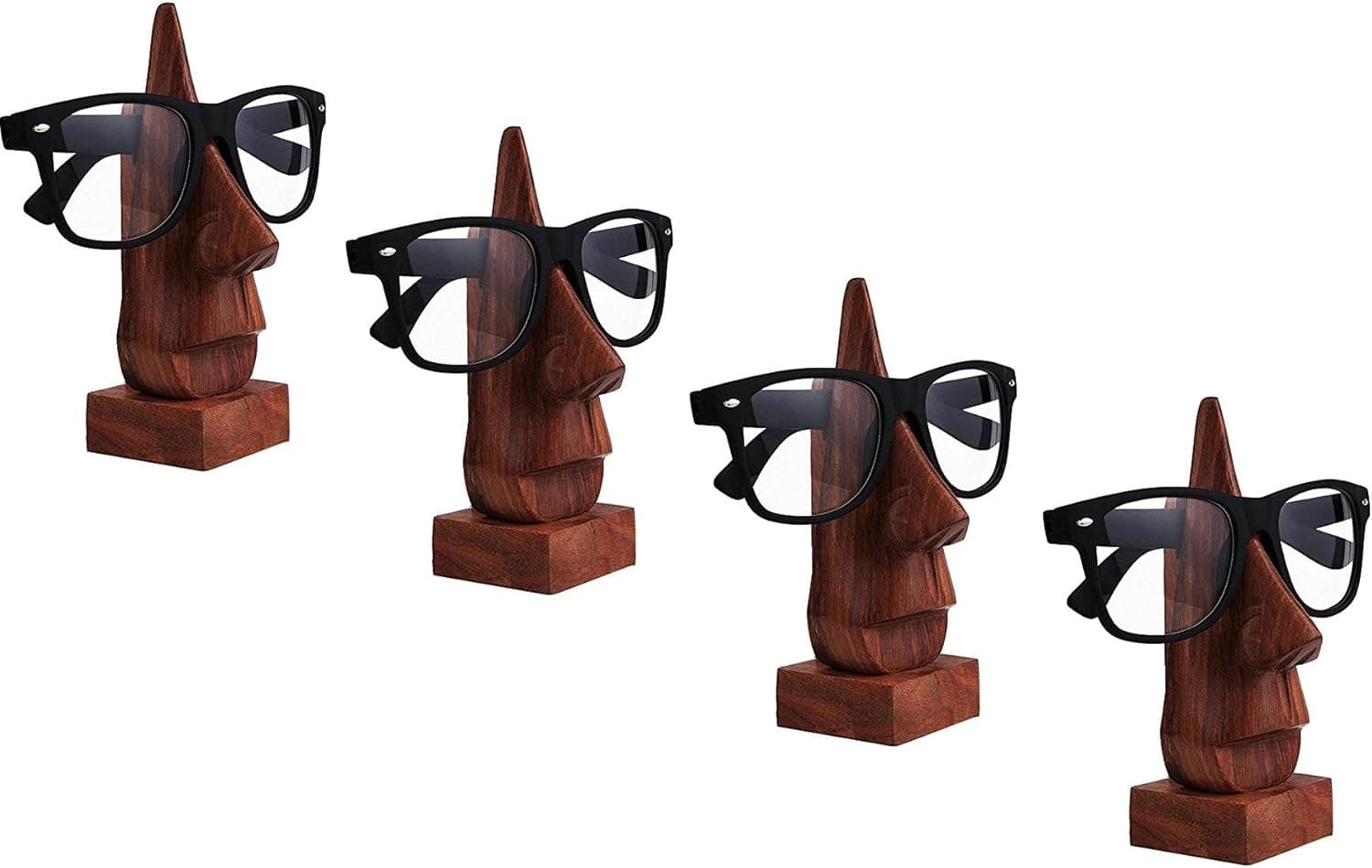 affaires Wooden Spectacle Holder, Eyewear Holder, Eyeware Retainer Holder, Sunglasses Stand, Goggles Holder,(Set of Four) Valentine Day Gift W-40076-H-4pcs