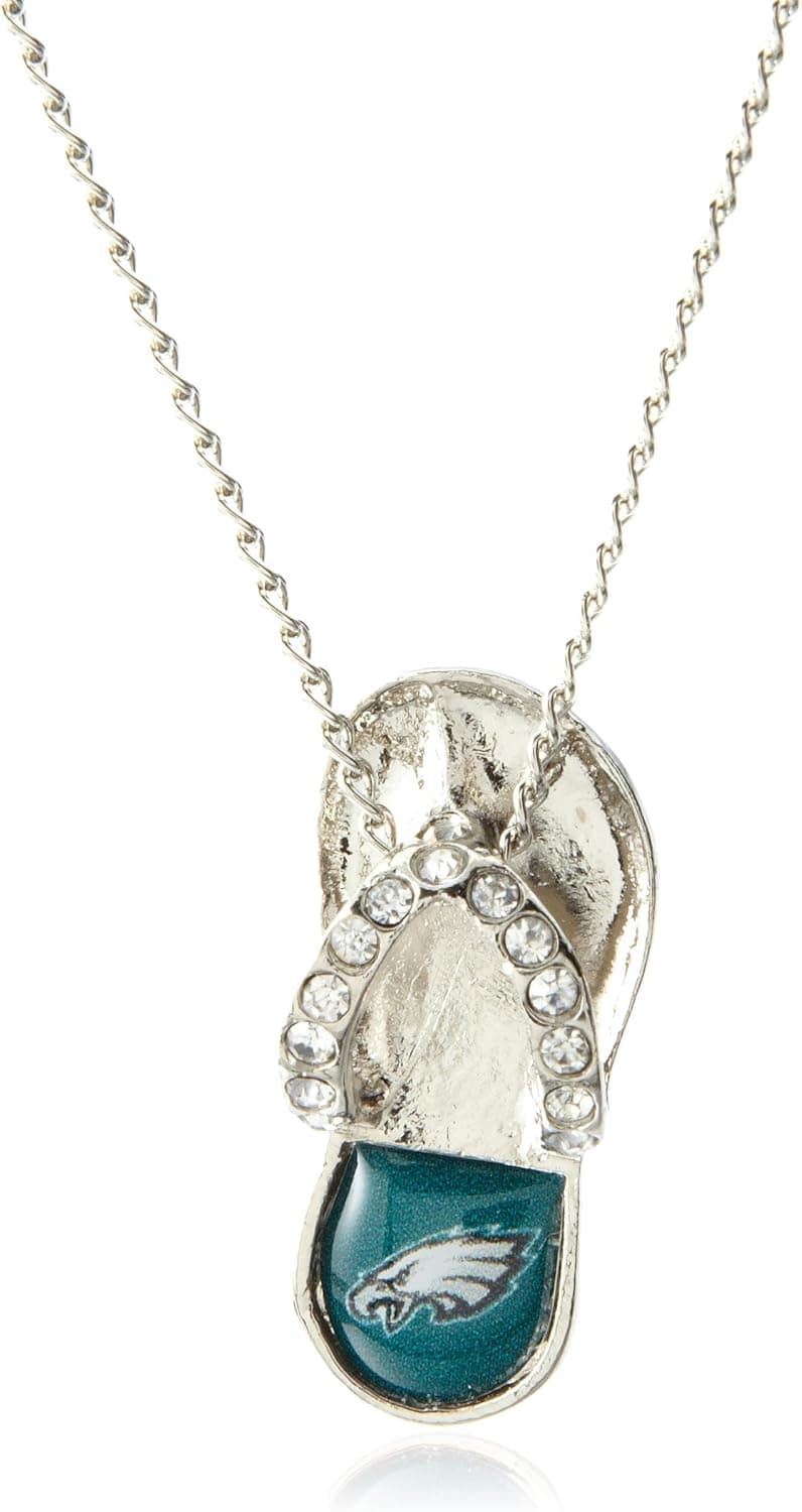 NFL Philadelphia Eagles Grace Flip Flop Pendant Necklace with Crystal Accent