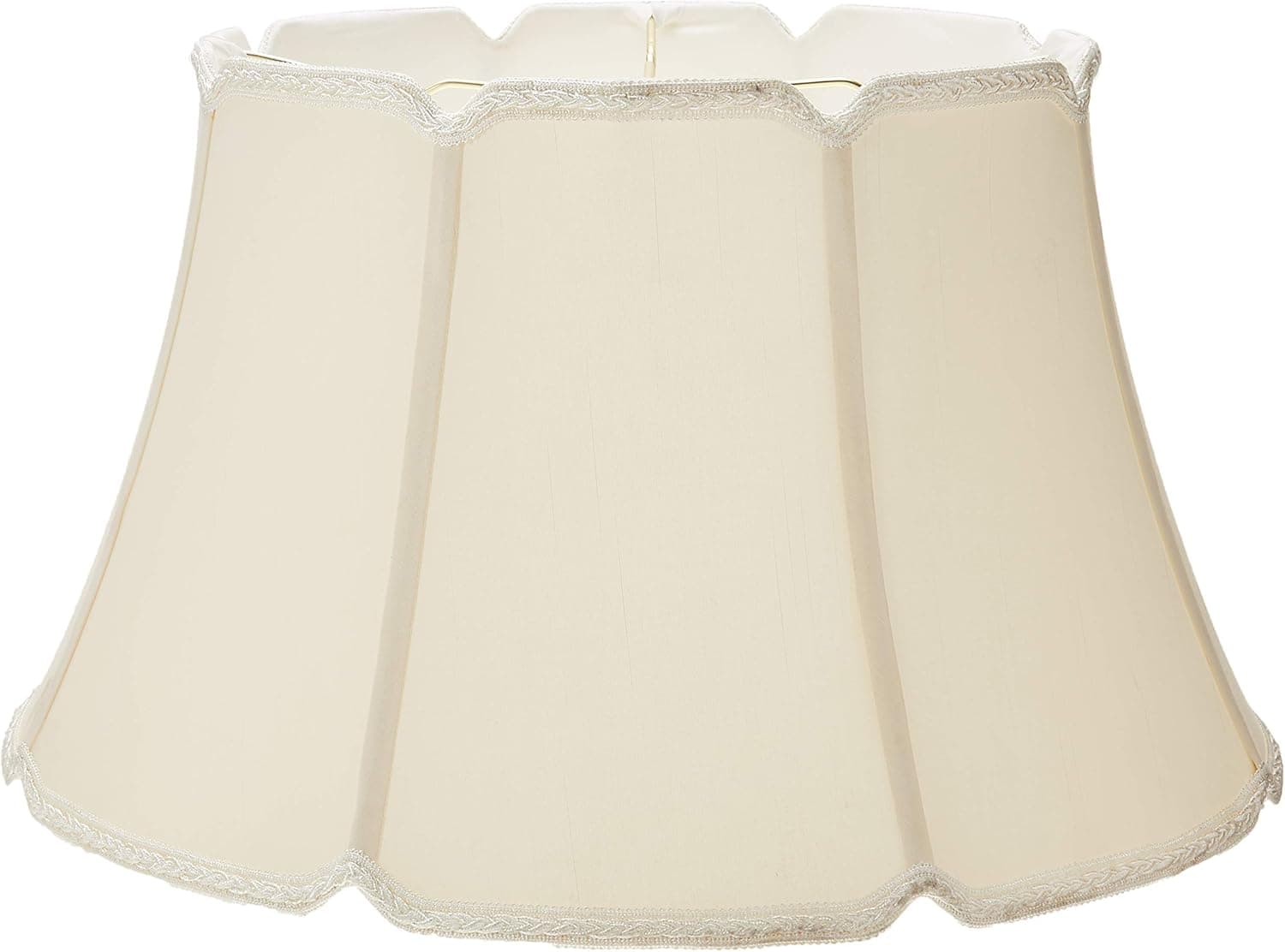 Royal Designs Shallow Drum w V-Notch Bottom Designer Lamp Shade, Eggshell, 13x19x11.25