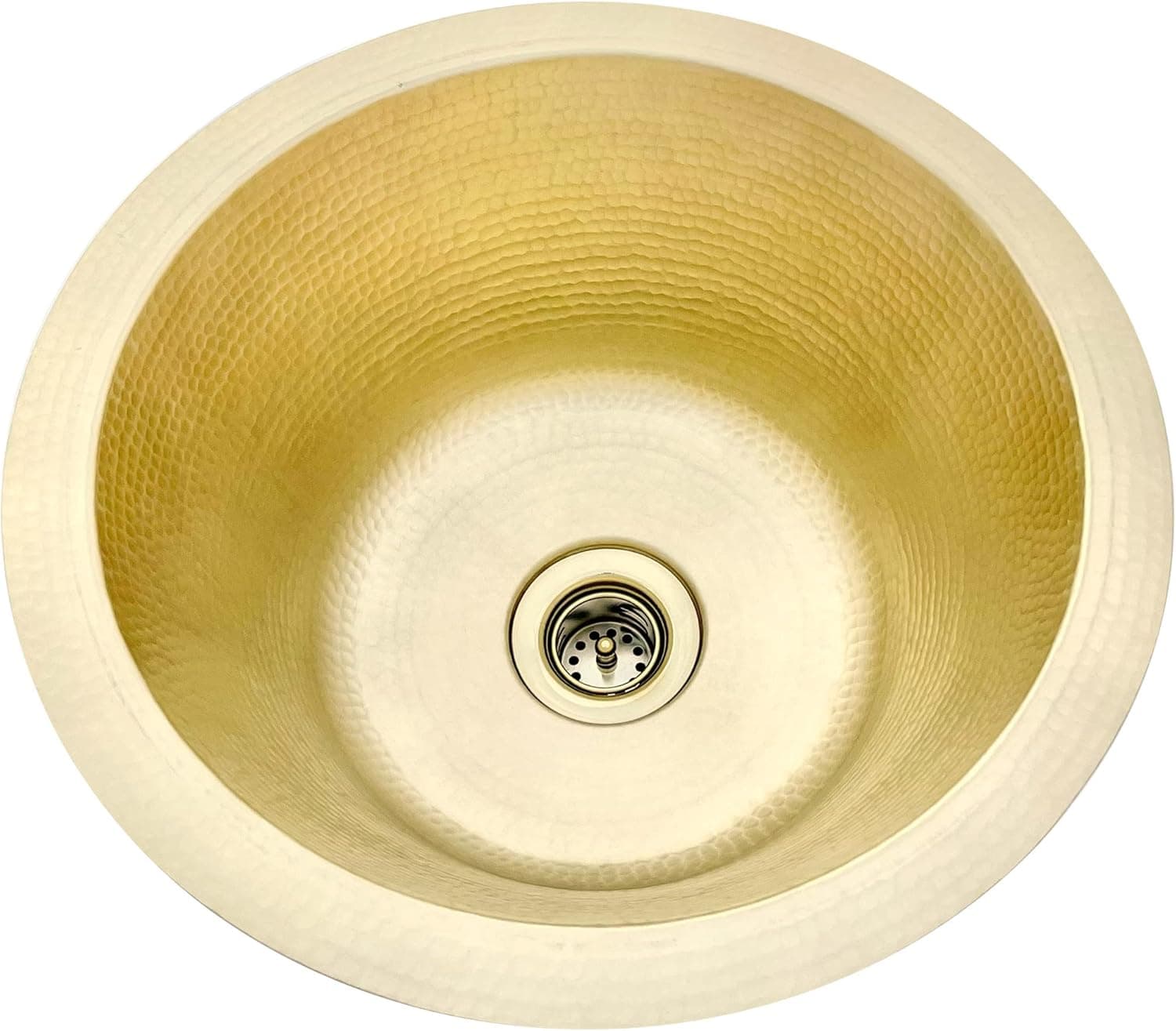 Hammered Brass Bar Sink (Matte) RBV14BRS+Drain