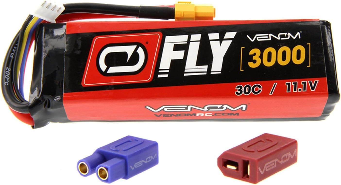 Venom Fly 30C 3S 3000mAh 11.1V LiPo Battery with UNI 2.0 Plug (XT60/Deans/EC3) - Compare to E-flite EFLB30003S30