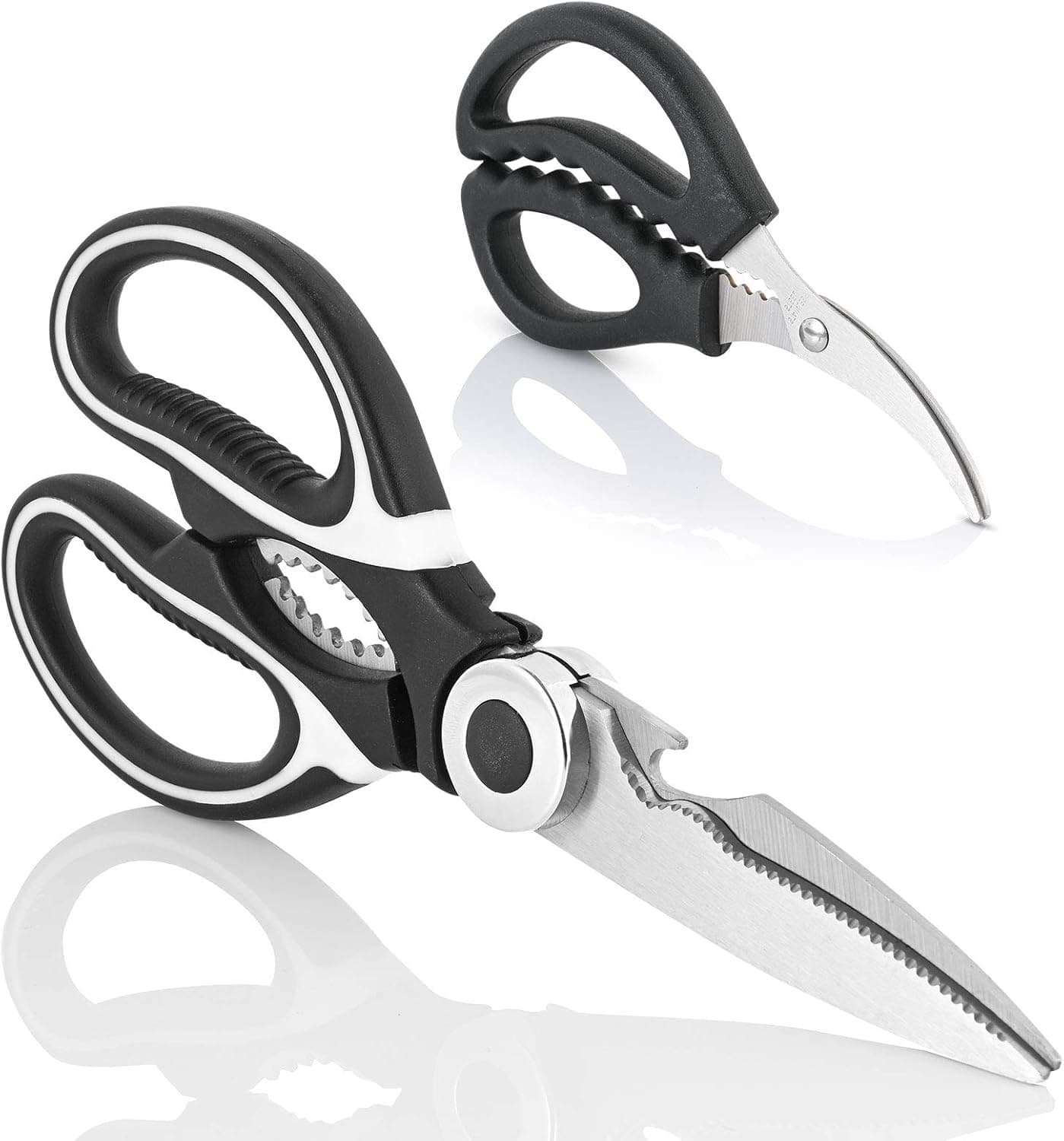 CCXCDZ Kitchen Scissors (Including Free Seafood Scissors) is a Kind of Heavy-Duty Stainless Steel Multi-Function Scissors Apply to Beef/Fish/Vegetables/Walnut/BBQ.