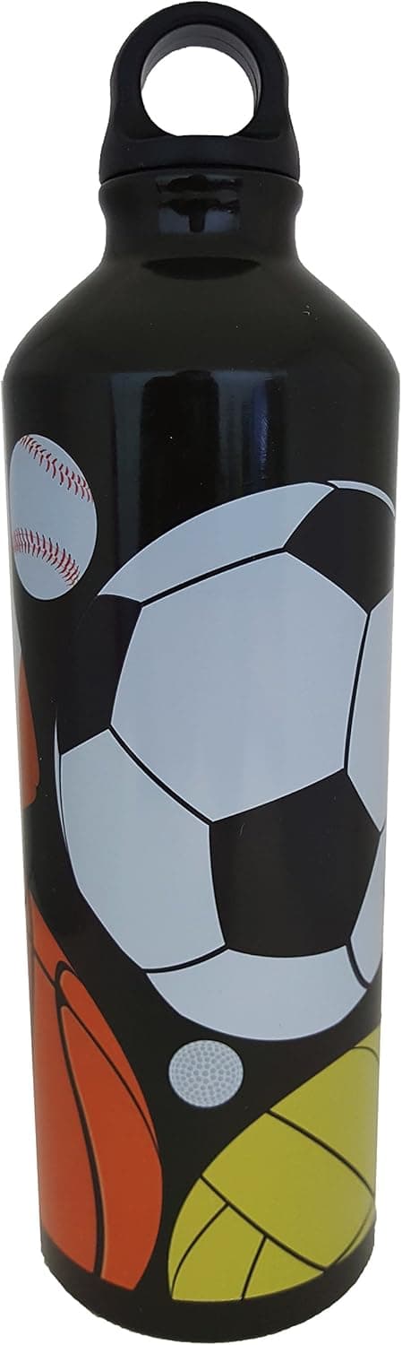 Aluminum Sport Water Bottle, Great for Outdoor and Sport Activities. Plastic Screw lid Looped on The Top