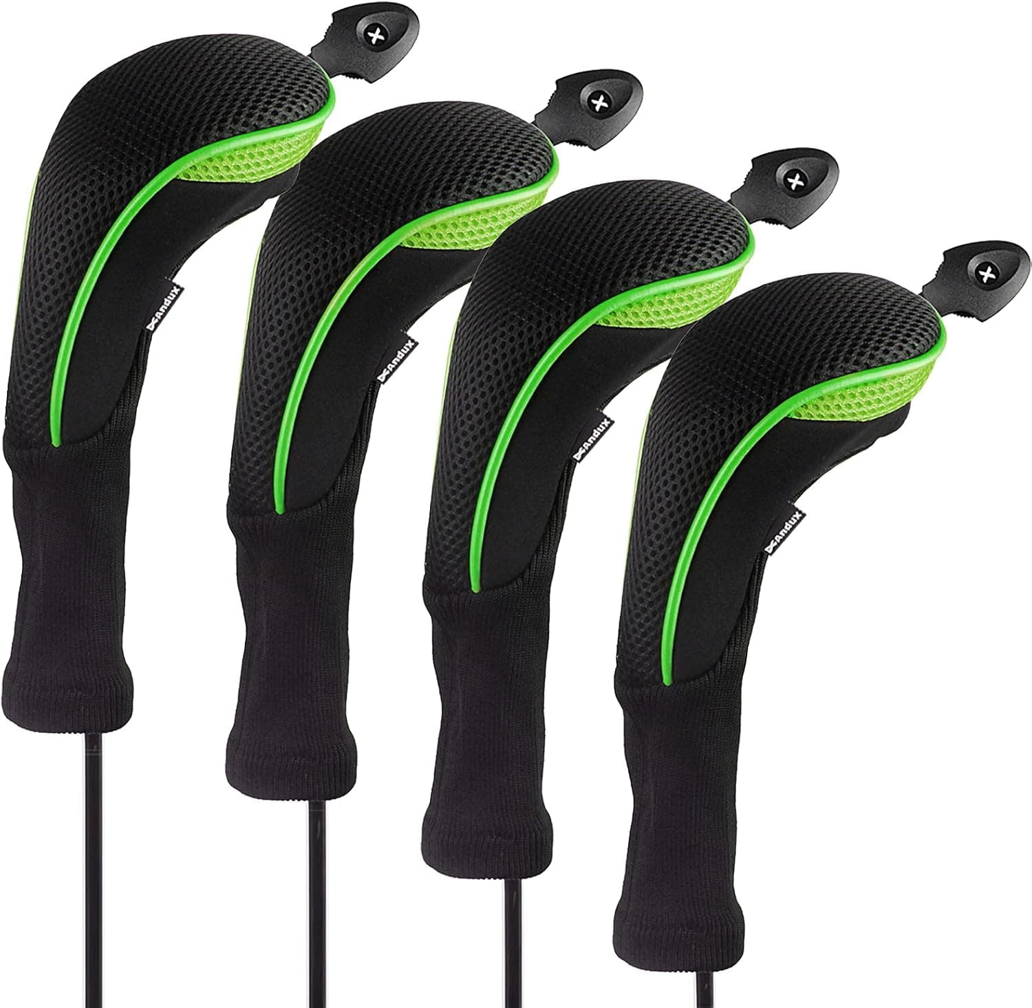 Andux 4pcs/Set Long Neck Golf Hybrid Club Head Covers Interchangeable No. Tags Pack of 4 CTMT-01