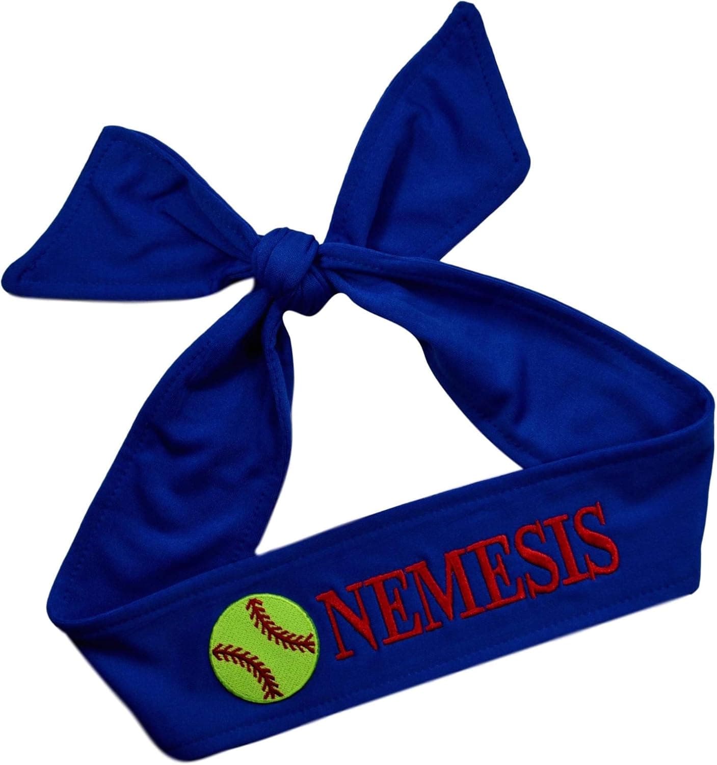 Softball TIE Back Headband Personalized with The Embroidered Name of Your Choice