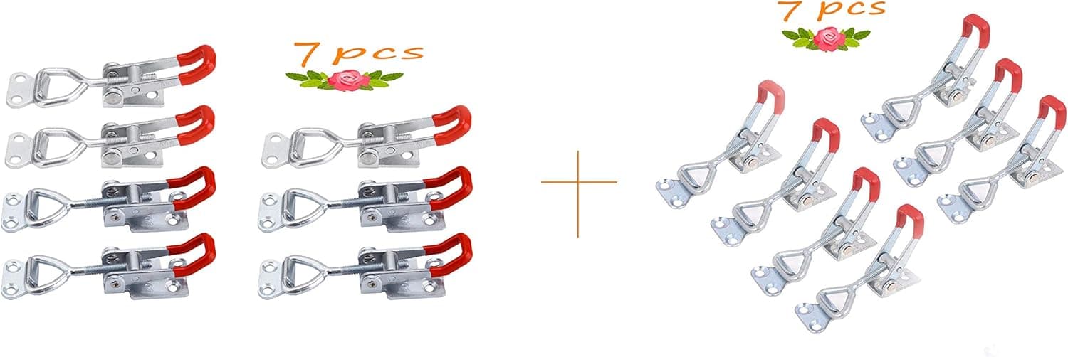 Toggle Latch Clamp 7pack 4001+7 Pack4002 Heavy Duty Hand Tool Quick Release Metal Holding Capacity Latch Type.Quick Release Pull Latch, Sturdy Metal Draw Latch