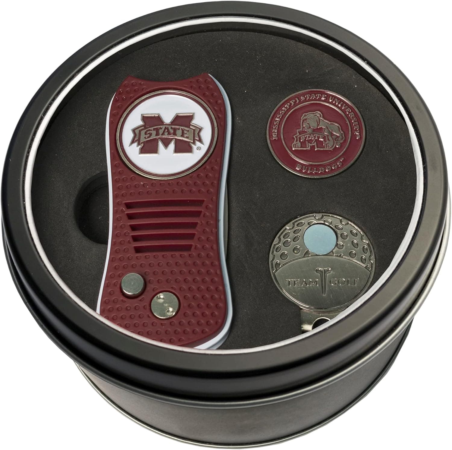 Team Golf NCAA Gift Set Switchblade Divot Tool, Cap Clip, & 2 Double-Sided Enamel Ball Markers