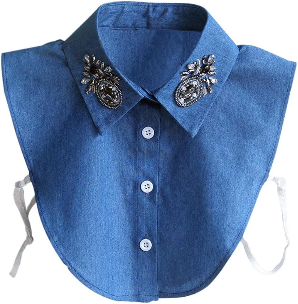 Daxin Women's Detachable Fake Collar Lace Floral Lapel Half-Shirt Collar