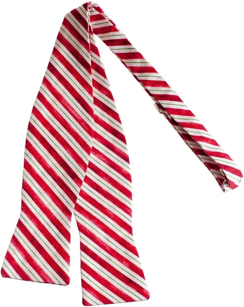 Extras So Sweet Mens Self-tie Bow Tie Red Green Holiday Candy Cane Stripe, Men’s (Men's)