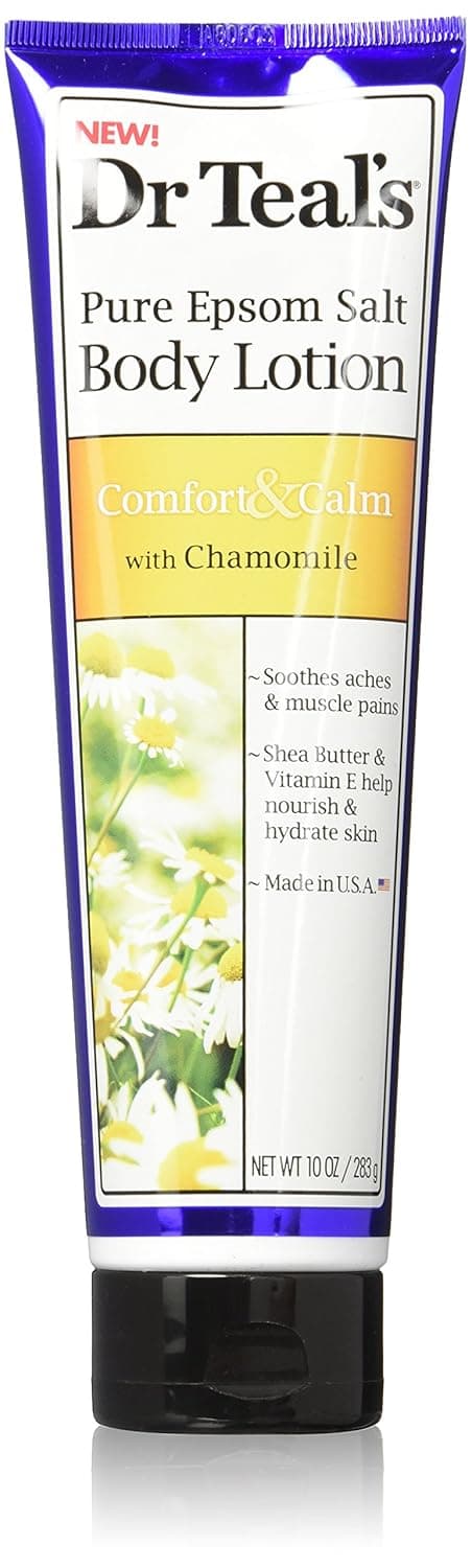 Dr. Teal's Pure Epsom Salt Body Lotion, Comfort & Calm with Chamomile, 10 OZ Per Tube(Packaging May Vary)