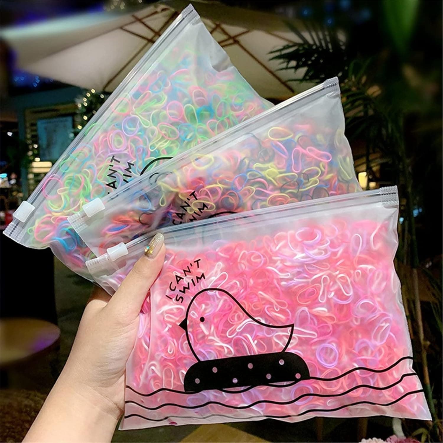 1000Pcs / Pack Girl Colorful Fashion Disposable Rubber Band Elastic Hair Band