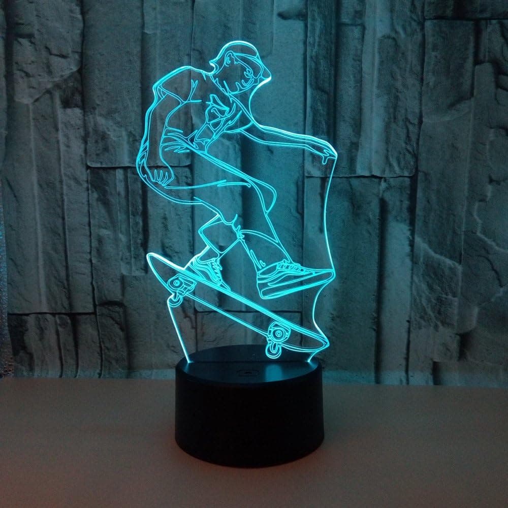 WMH Night Lights for Skateboard Decorations 7 Colors Change Night Light Beside Lamp Night Lights
