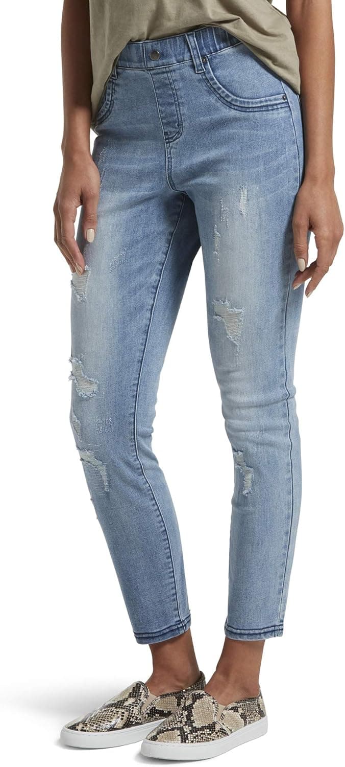 HUE Women's Distressed Ultra Soft Denim 7/8 Legging