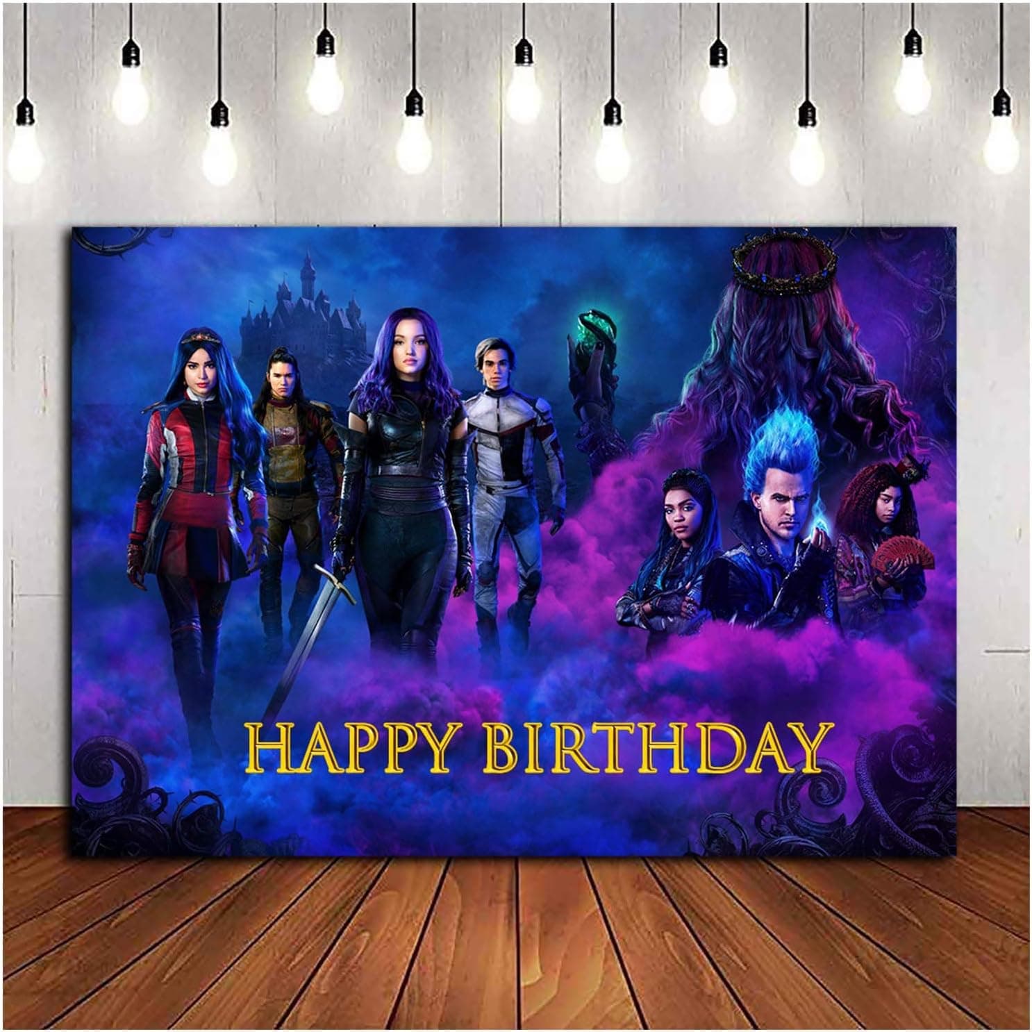 Cartoon Character Descendants Happy Birthday Theme Photo Backdrops 7x5ft Children Kids Boys or Girl Birthday Party Photography Background Kids Party Banner Studio Prop Shoot Supplies