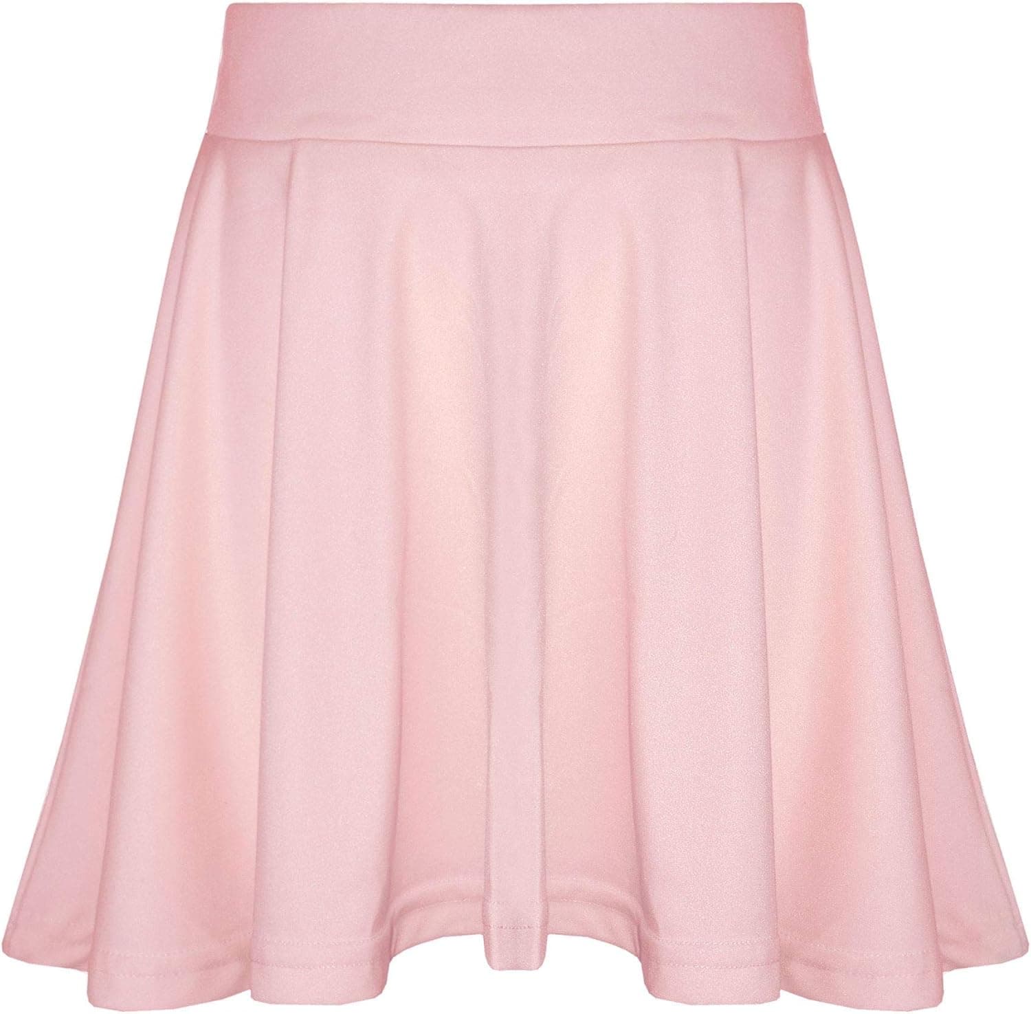 New Girls Skater Skirts School Fashion Summer Plain Skirt 5 6 7 8 9 10 11 12 13Y