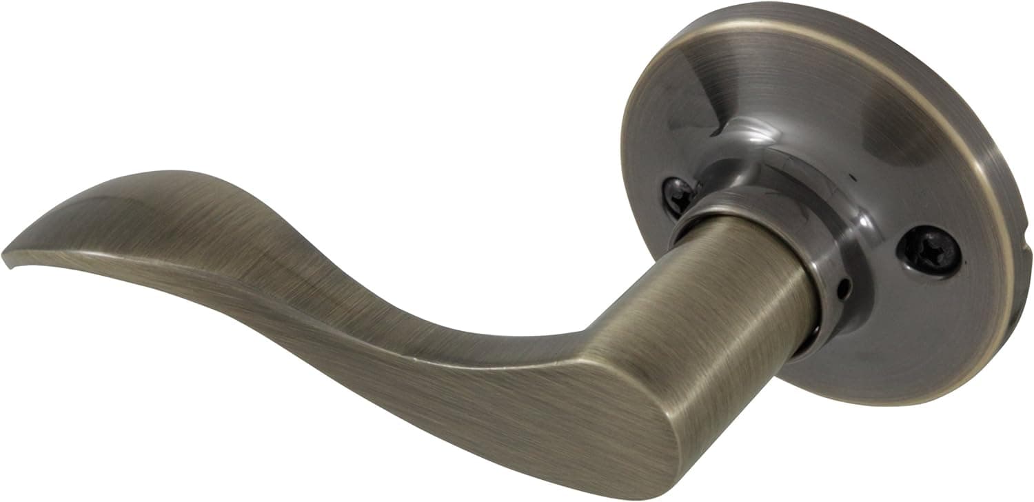 Honeywell 8106104L Wave Dummy Left Door Lever, Antique Brass