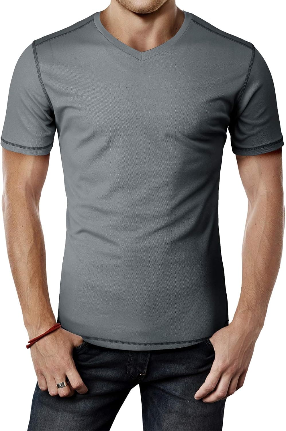 H2H Men’s Slim Fit Active Crew Neck T Shirts Athletic Running Gym Workout Short Sleeve Tee