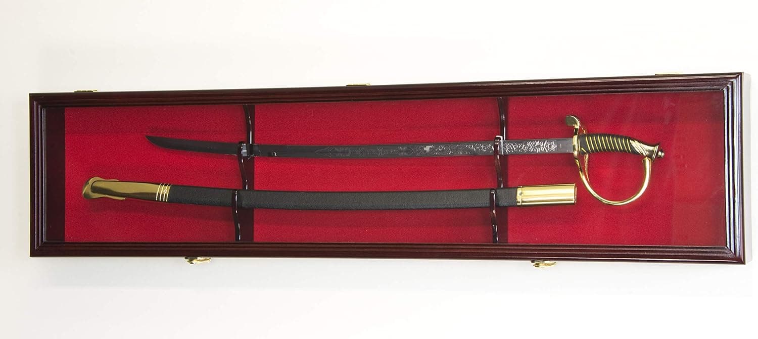 1 Sword Display Case Cabinet Stand Holder Wall Rack Box - Lockable w/ 98% UV Protection