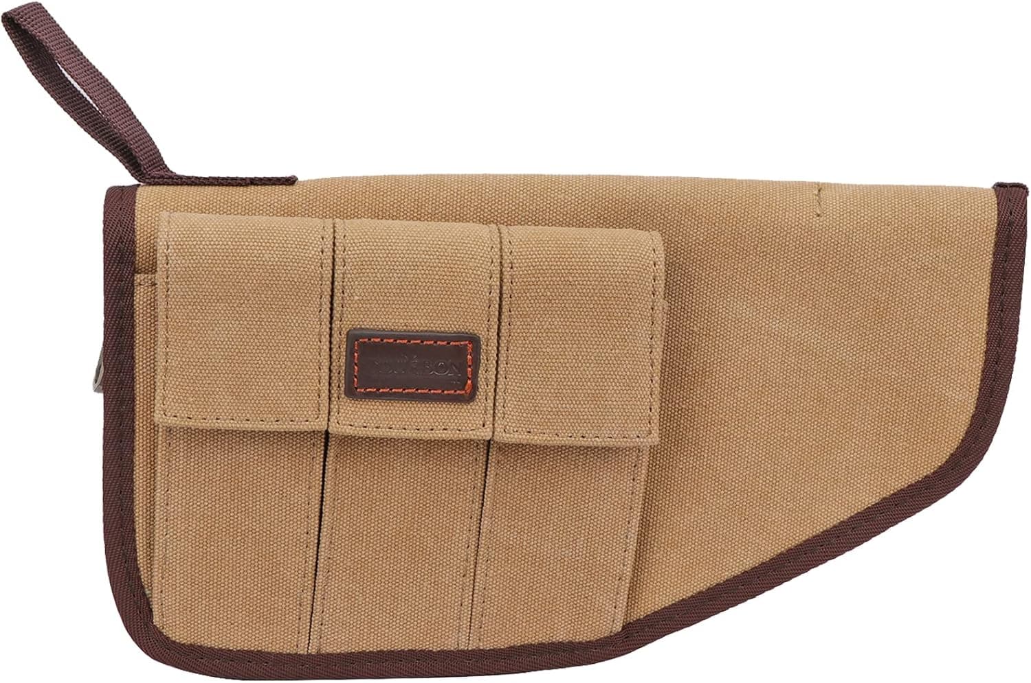 TOURBON Canvas Hand Gun Pouch Pistol Rug with Gun Accessories Pocket