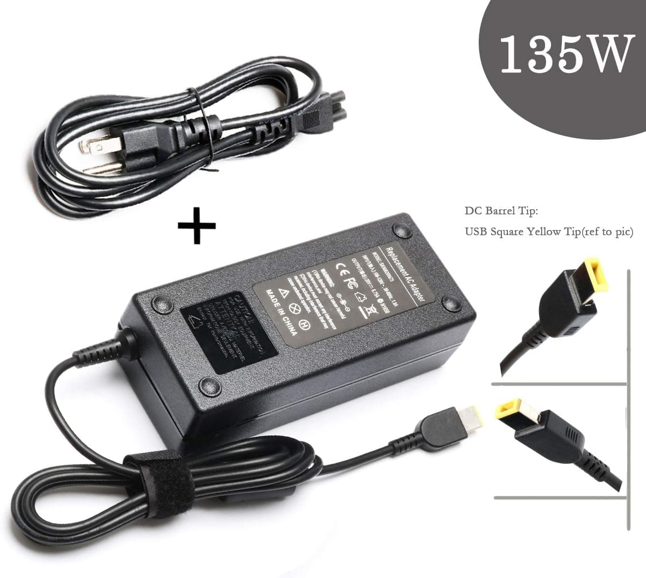 20V 6.75A 135W Ac Adapter Laptop Charger for Lenovo IBM ThinkPad Y40-70 Y50-70 T470 T470S T470P T440p T450p T460p T530 T540 T540p T560 W540 W541 PA-1131-72 Notebook Power Supply Cord Plug