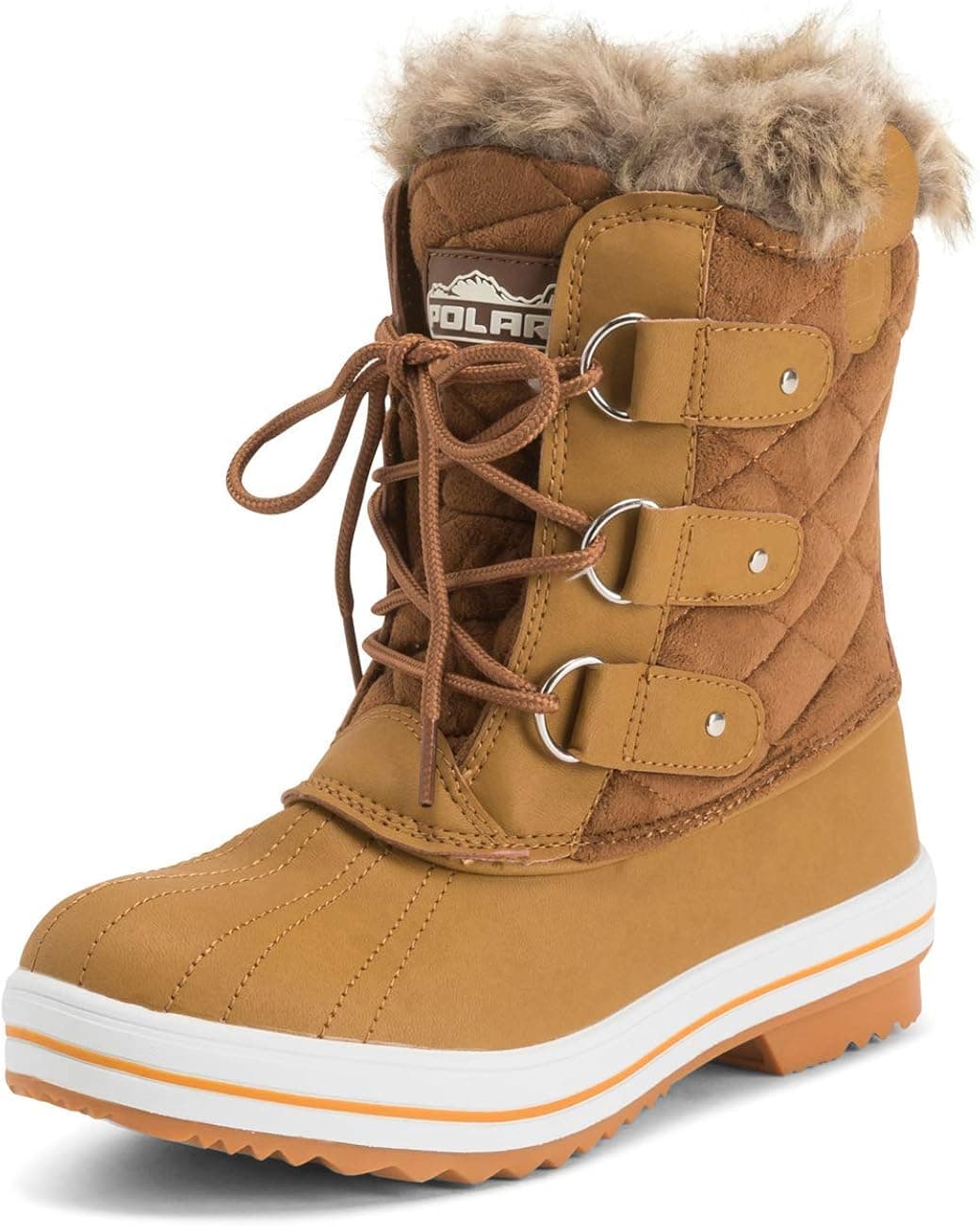 POLAR Womens Snow Boot Quilted Short Winter Snow Rain Warm Waterproof Boots
