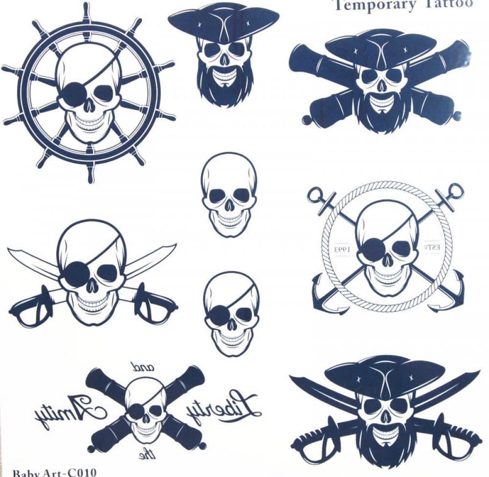 GGSELL GGSELL tattoo size 14.2CMx14.2CM(5.59"x5.59") non toxic and waterproof long last many terrible skulls temporary tattoo sticker
