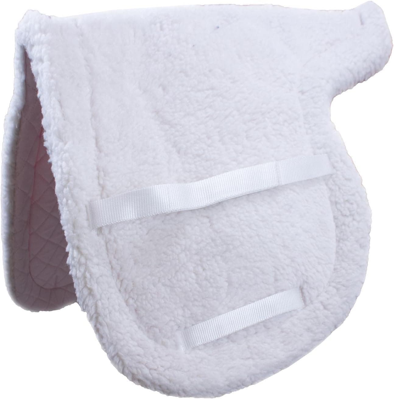 Derby Comfort Quilt Close Contact Fleece English Saddle Pad, White