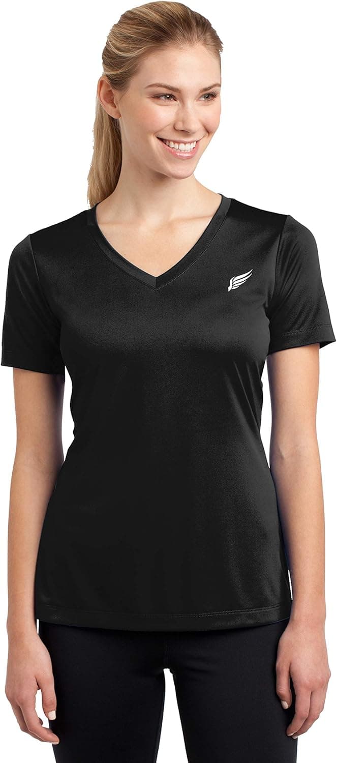 MI Falcon Ladies Ultra Lite Moisture Wicking V-Neck Traning Tee