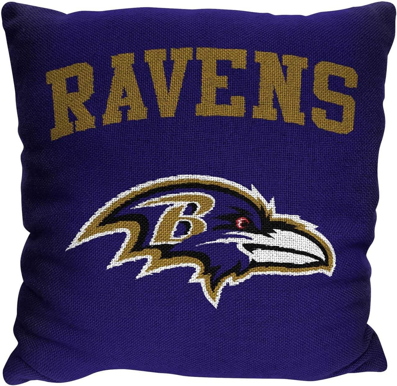 Northwest NFL Decorative Football Throw Pillow for Couch and Bed, Square Woven Pillow with Team and Logo, 14" x 14" (Baltimore Ravens - Purple,)