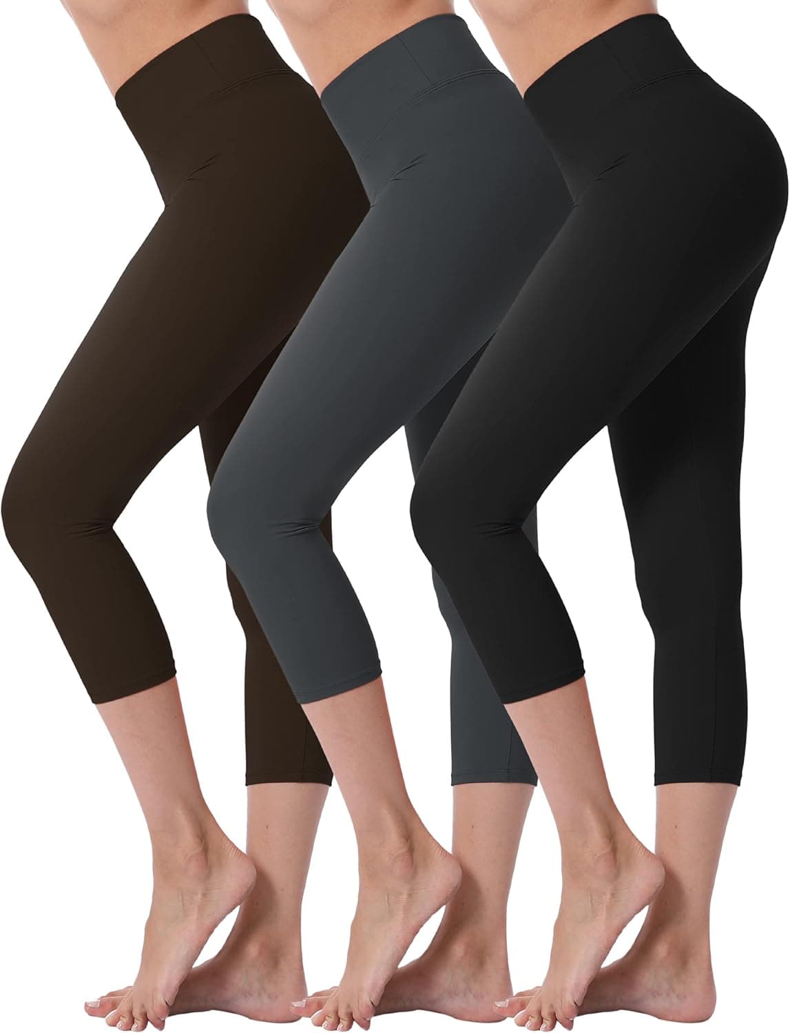 VALANDY Capri Leggings for Women High Waisted Yoga Workout Cropped Pants Running Tights, Buttery Soft, Stretchy