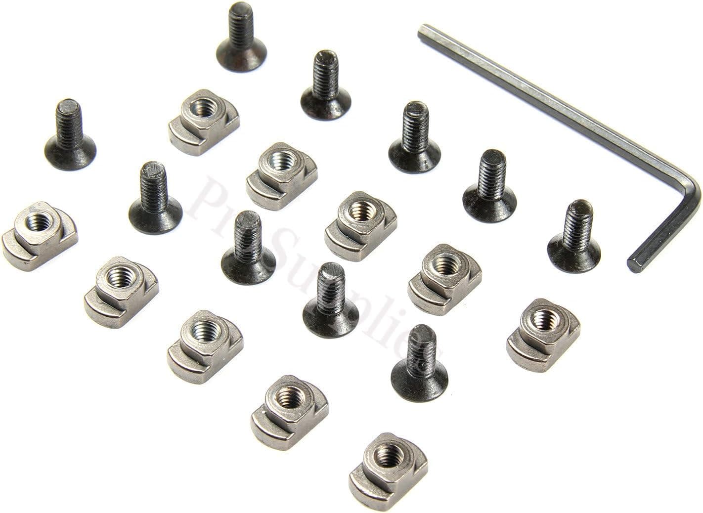 TACFUN 10 Sets Pack Steel M-LOK T-Nut Standard Screw for Rail Sections Black