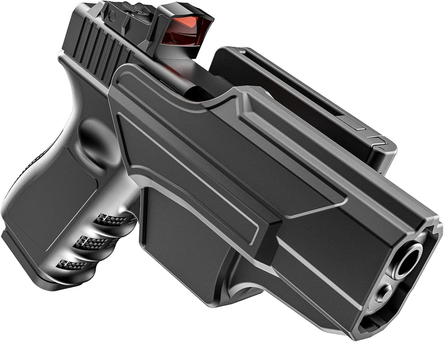 OWB Holster Compatible with Glock 19 19X 23 32 44 45 (Gen 1-5), Tactical Outside Waistband Paddle Open Carry Belt Holster Custom-Molded Fit G19 G19X G23 G32 G44 G45 (Gen 1 2 3 4 5), RH