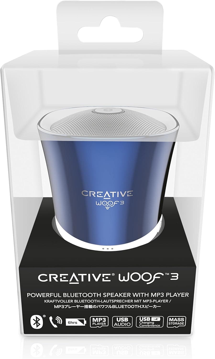 Creative Woof 3 Bluetooth Wireless Speaker (Crystallite Blue)