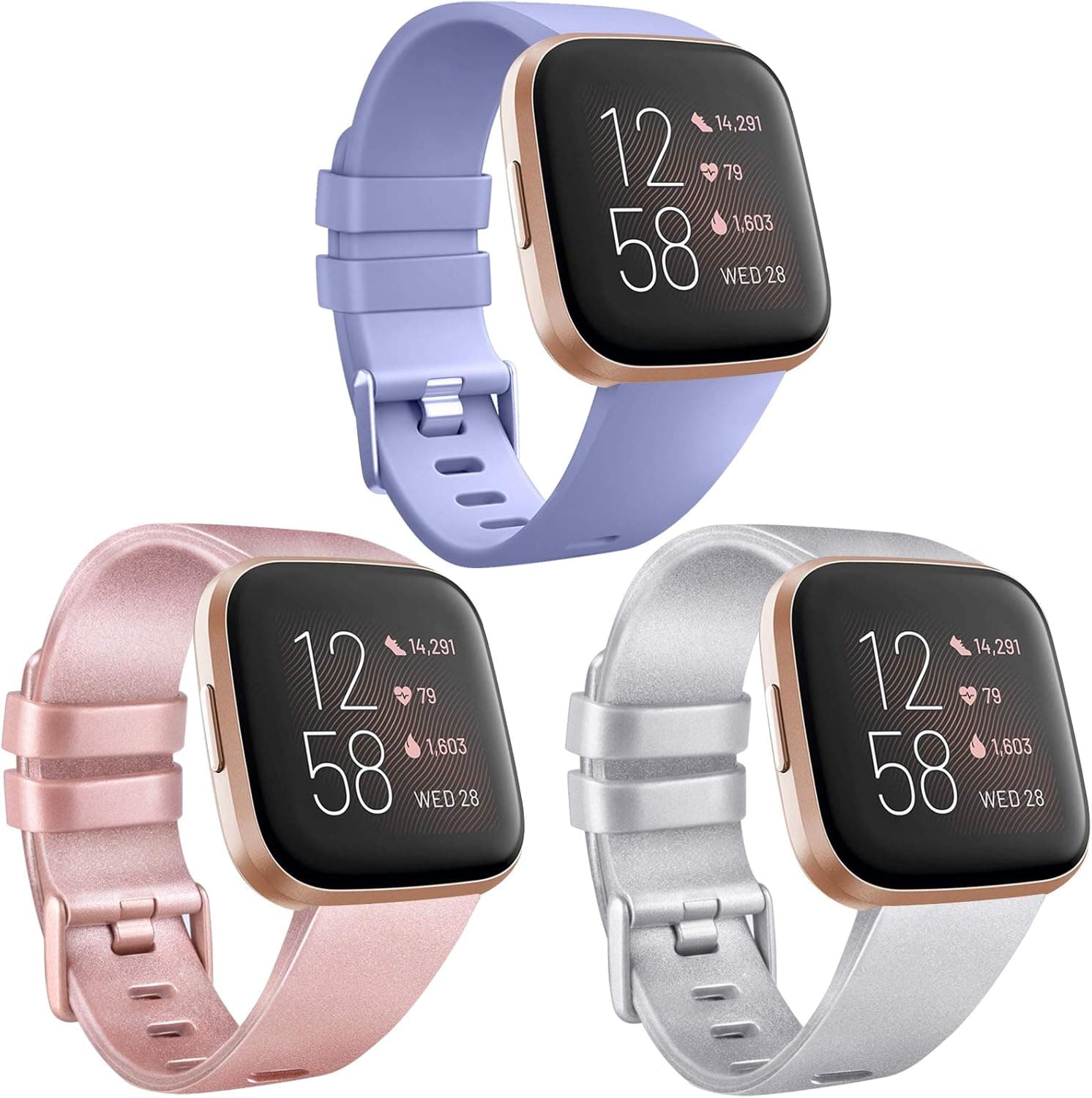 AK Sports Bands Compatible for Fitbit Versa/Versa 2/Versa SE, Soft Multi-Colors Replacement Wristbands for Fitbit Versa Lite Smart Watch Women Men