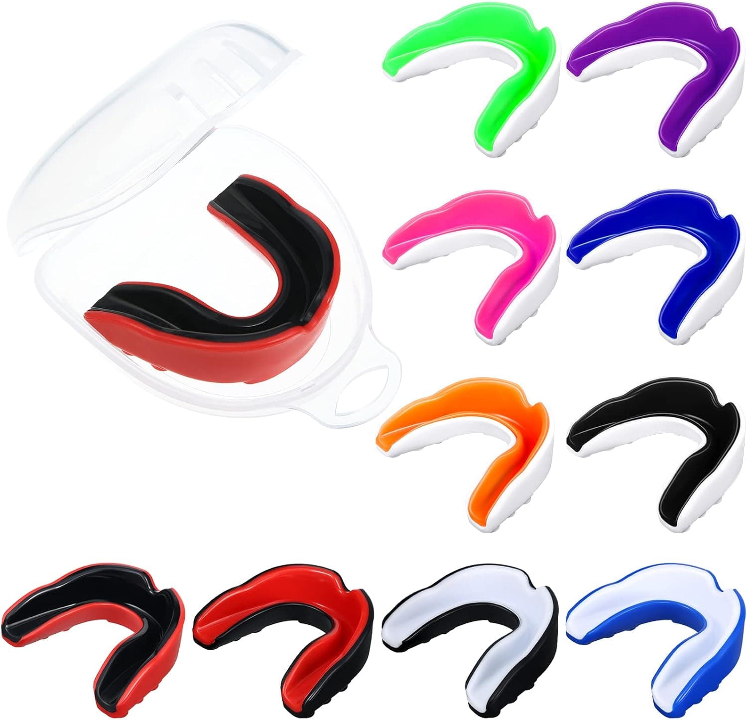 10 Pieces Sport Mouth Guards Mouthguard Gum Mouth Guard Teeth Armor Game Guard for Boxing Basketball Football Hockey Karate Basketball Lacrosse