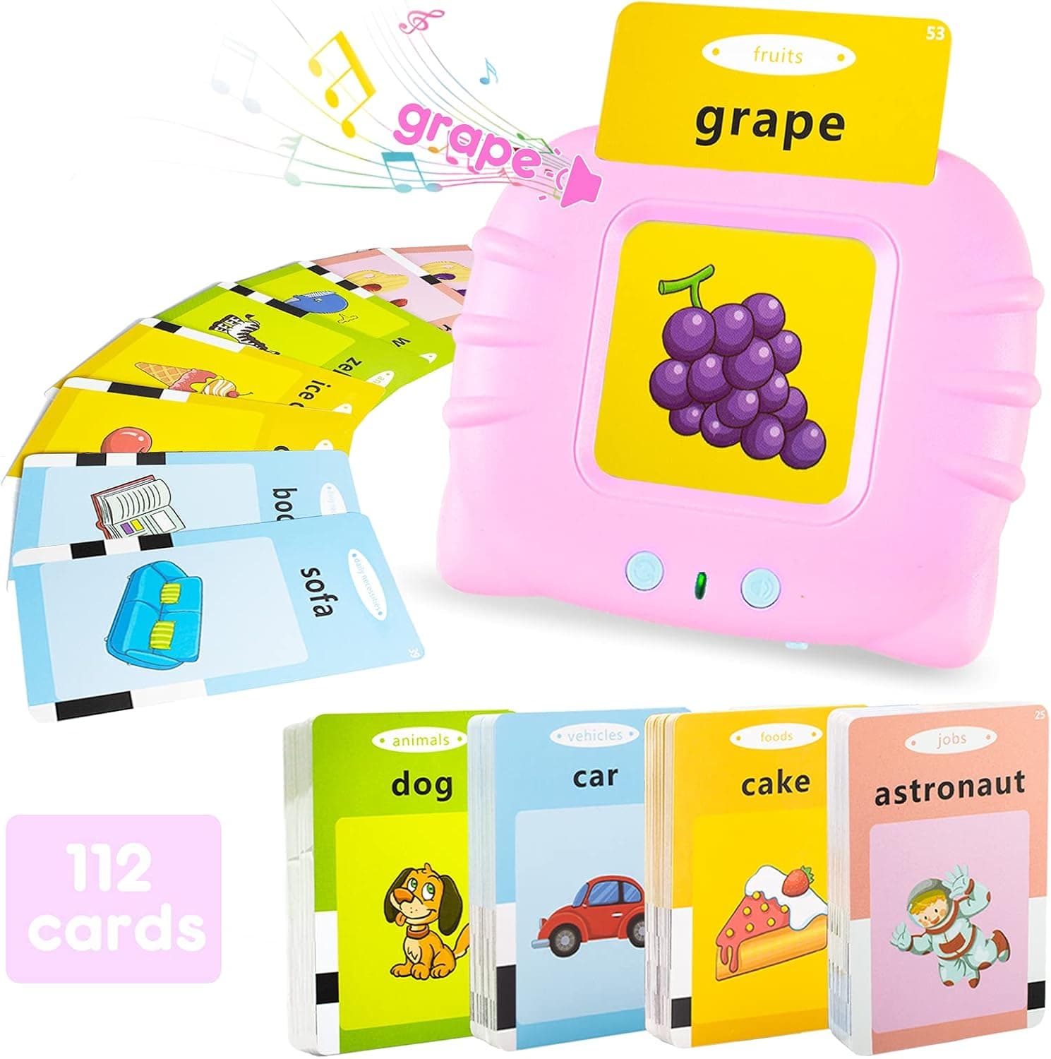 Byserten Educational Toys for 3 4 5 6 Year Old Girls Talking Baby Flash Cards Electronic Toddler Learning Toys Kindergarten School Supplies Christmas Birthday Gifts for 3-6 Years Old Girls