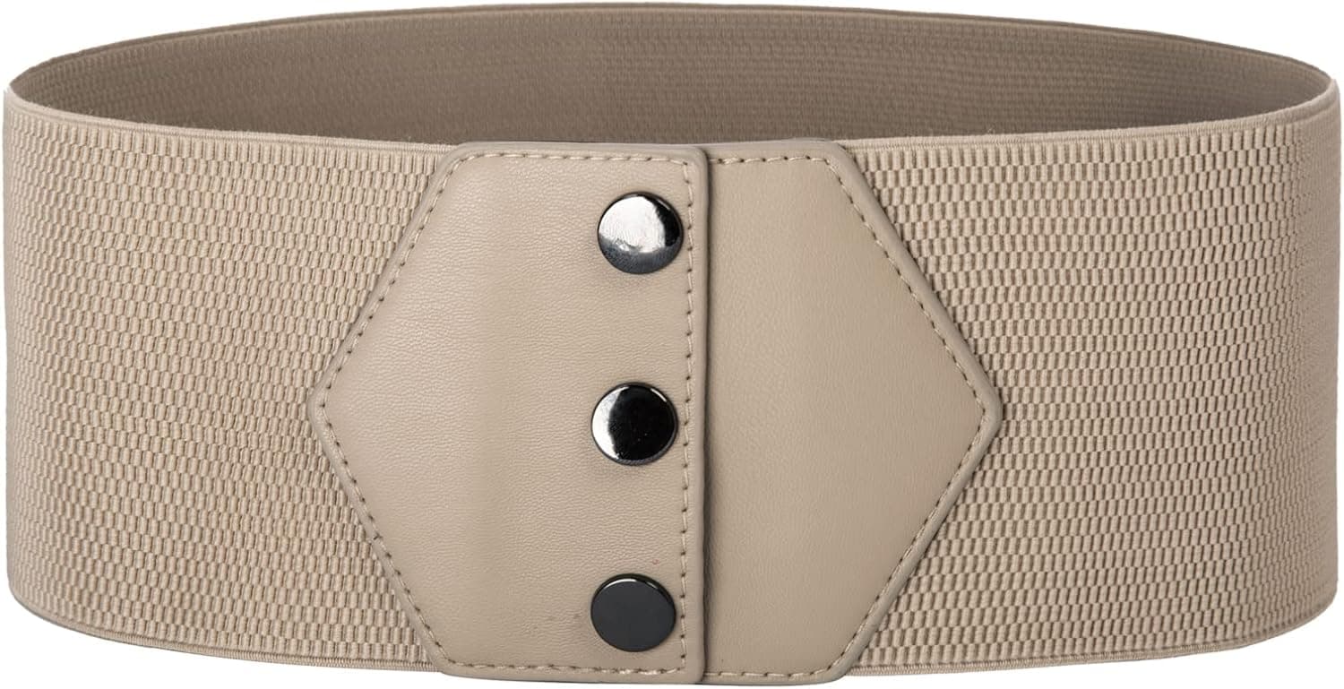 GRACE KARIN Women's Snap-Button Corset Belt Wide Elastic Belts for Dress Stretchy Waistband
