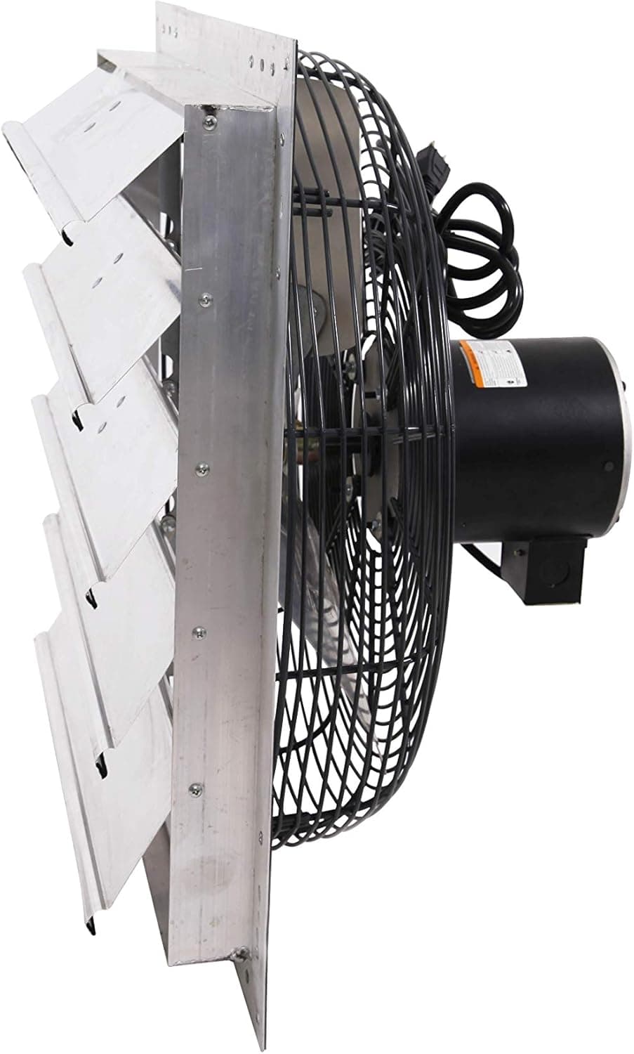 Fanpac S20V Wall-Mounted 20" Shutter Exhaust Fan, Variable Speed, Industrial Gray, Vent for Attic, Garage, Warehouse, Greenhouse, Assembled and Pre-Wired, 9' cord with 115v Plug, 3340 CFM, 900 Sq/Ft