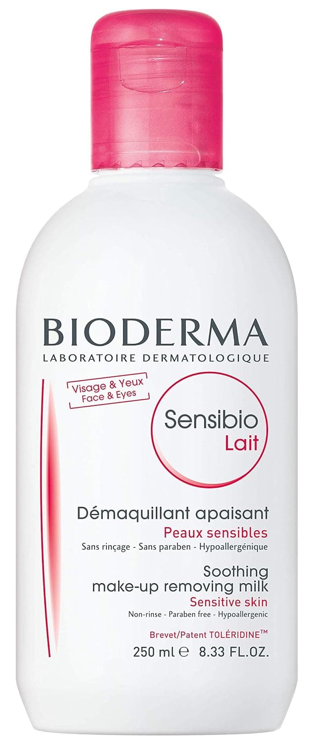 Bioderma Sensibio Cleansing and Makeup Removing Milk for Sensitive Skin, Facial Cleanser for Face and Eyes, 8.3 FL.OZ.