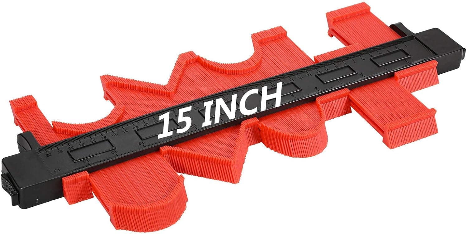 Holulo 15inch Contour Gauge with Adjustable Lock,Contour Duplication Gauge Profile Tool,Precisely Copy Irregular Shape Duplicator for DIY Handyman, Construction,Corners
