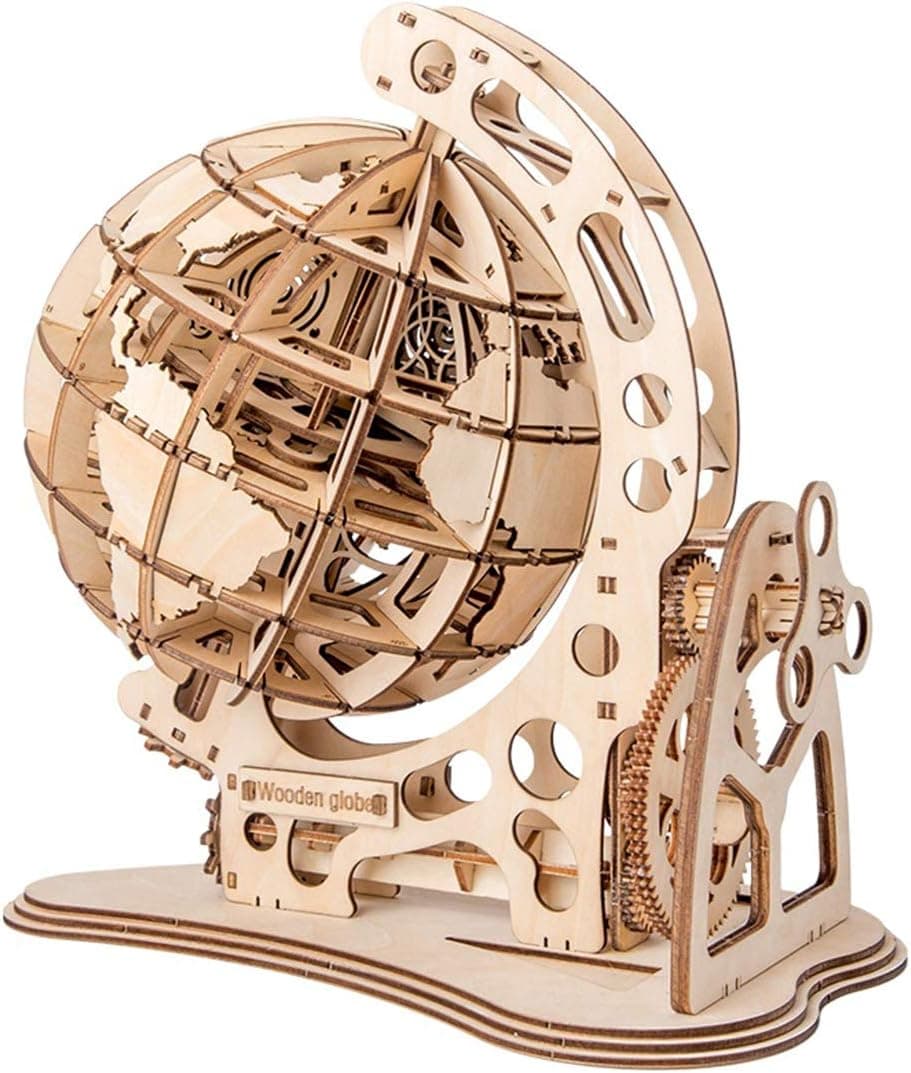 Yamix 3D Wooden Puzzle Model Kit DIY Tellurion World Globe Jigsaw Puzzle 3D Wooden Puzzle Model Kit DIY Tellurion World Globe Jigsaw Puzzle