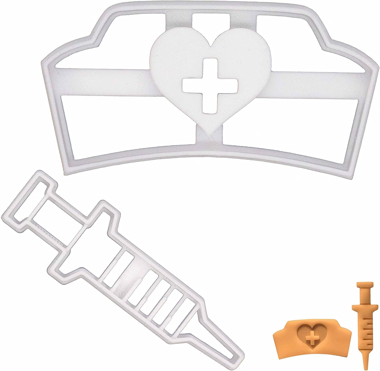 Set of 2 Nursing themed cookie cutters (Designs: Nurse and Syringe), 2 pieces - Bakerlogy