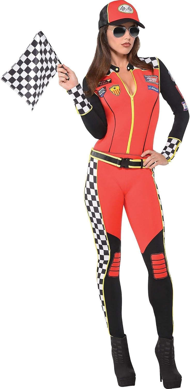 AMSCAN Foxy Daytona Race Car Driver Halloween Costume for Women, Medium, with Included Accessories