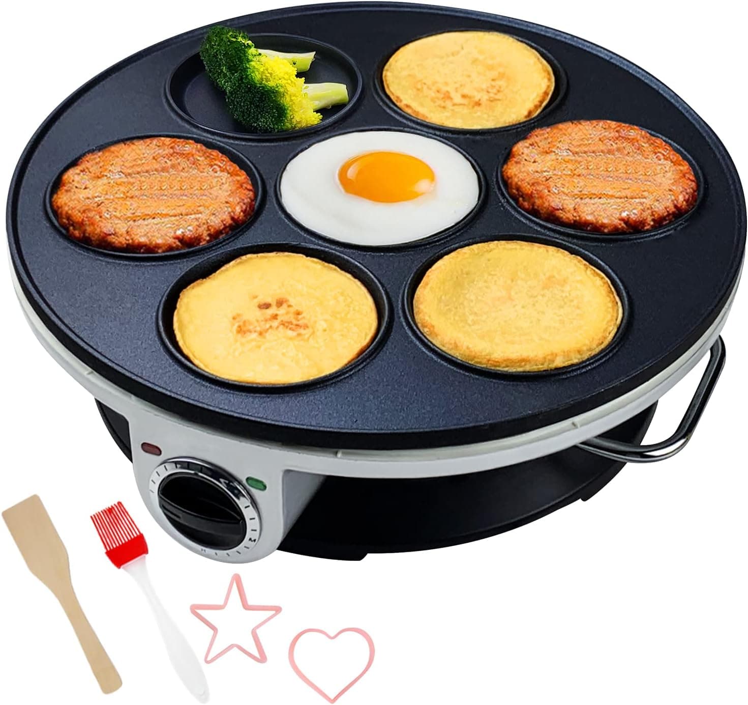 Aoruru Electric Pancake Maker for Kids Mini Crepe Maker Nonstick Fried Eggs Pan