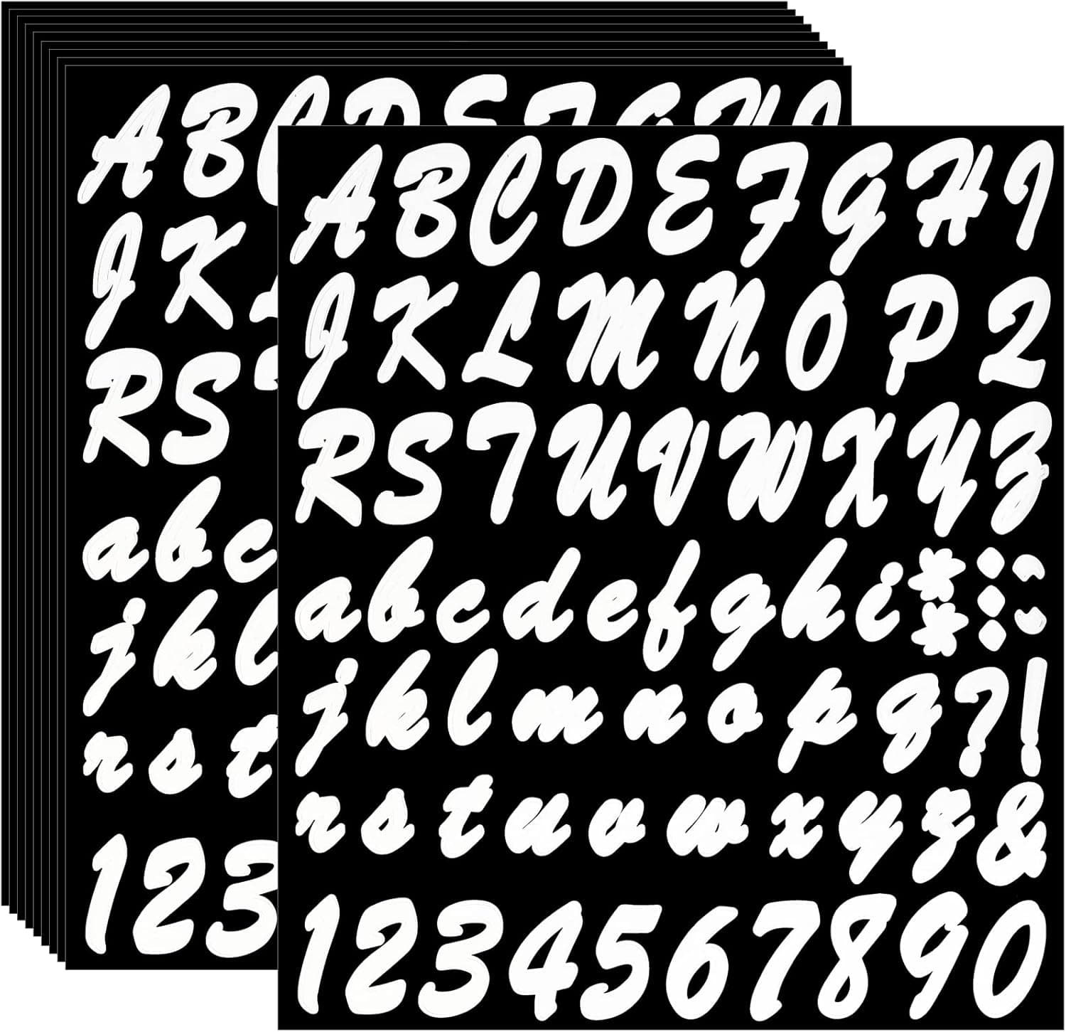 10 Sheets 720 Pieces Self Adhesive Vinyl Letters Numbers Kit, Mailbox Numbers Sticker Modern Removable for Mailbox, Signs, Window, Door, Cars, Trucks, Home, Business, Address Number,Grad Cap Decoration (1 Inch, White)