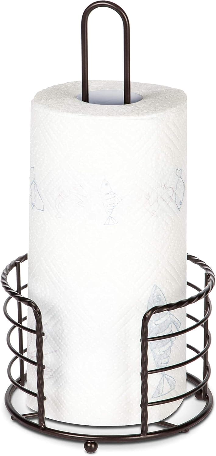 Home Zone Living Paper Towel Holder | Freestanding Design Great for Kitchen Countertops and Dining Tables | Arcane Wave Collection (CAD1041U)