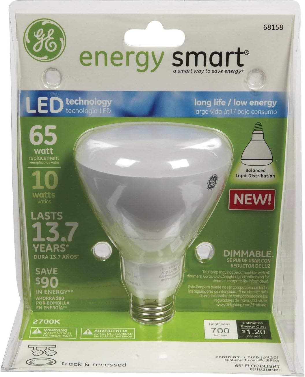 GE 10W Br30 WL LED Bulb