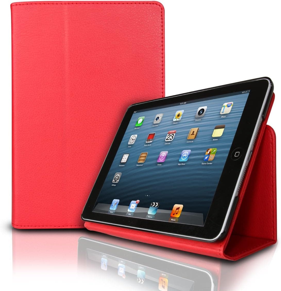 iPad Mini Smart cover Folio Snap Case By Photive with Built in Stand & Fully Functional Sleep & Wake Feature.Specifically Designed for Apple's iPad Mini - Red