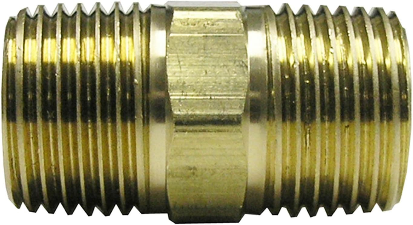 Watts LFA729 Brass Hex Nipple, 1/4-Inch MIP x MIP