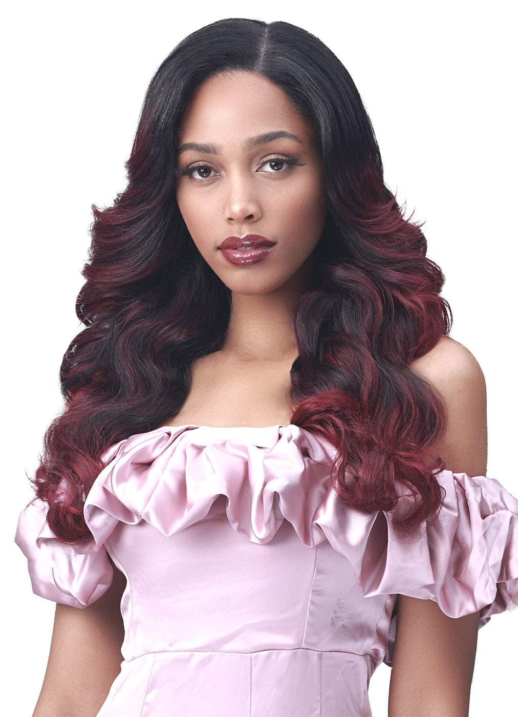Bobbiboss Long Curly Natural Black Wigs 13x7 HD Lace Front Wigs for women - MLF474 CYNTHIA, Highlight Color Long Wavy Wigs Synthetic Hair Wigs with Baby Hair, Natural Looking Heat Resistant wigs (1B)